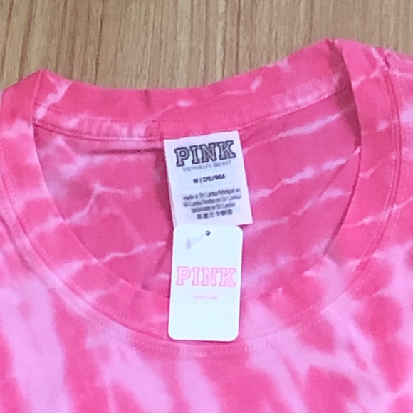 NWT PINK Tie Dye Long Sleeve Campus Tee MEDIUM to LARGE - Picture 5 of 8